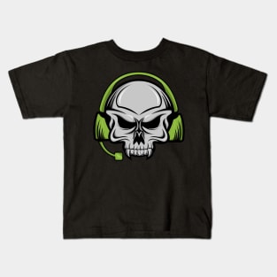 Skull with a headset for Music Lovers Kids T-Shirt